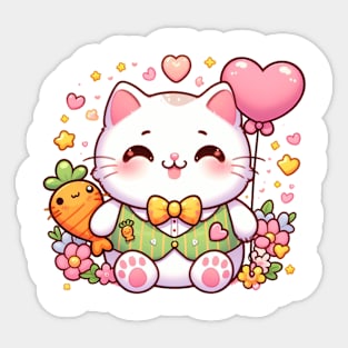 Cute kawaii cat T-Shirt Sticker